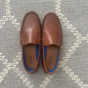 Clarks Men's Tan Leather Slip-Ons